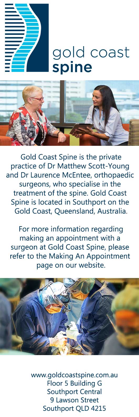 Gold Coast Spine Orthopaedic Surgery Level 5 Building G Southport