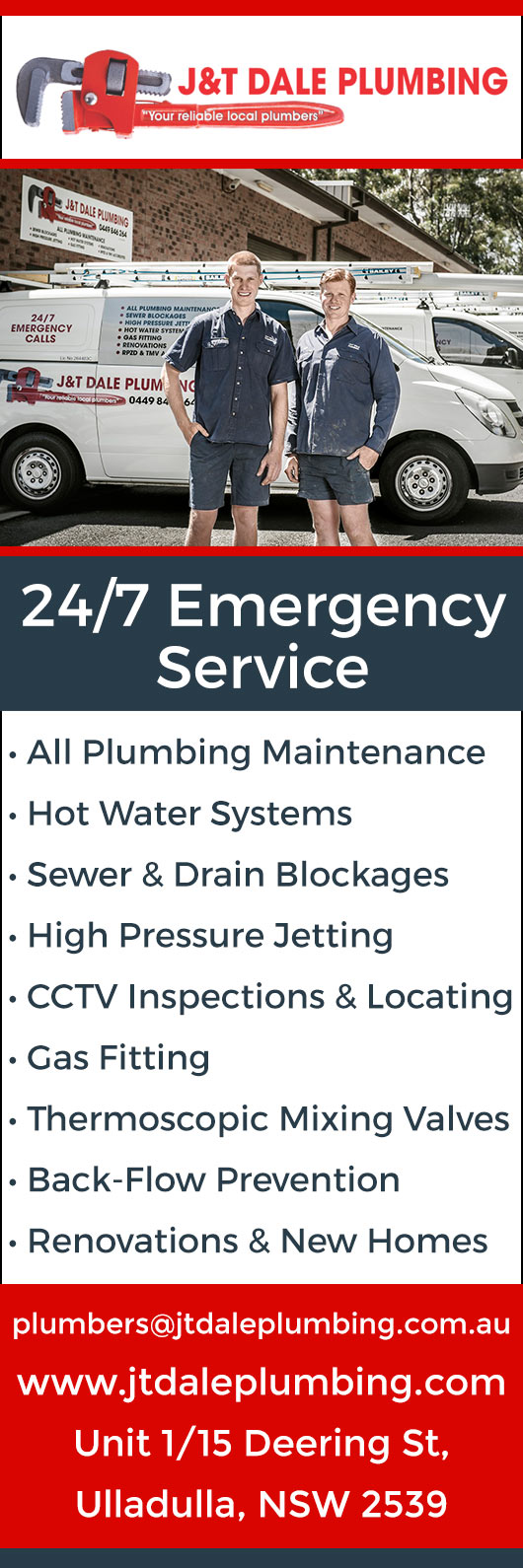 J & T Dale Plumbing - Promotion