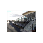 New function room steel structure with glazed balustrade to deck, stainless rails, powdercoated louvres, ramp and stair