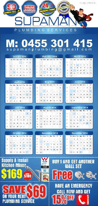 Supaman Plumbing Calendar
