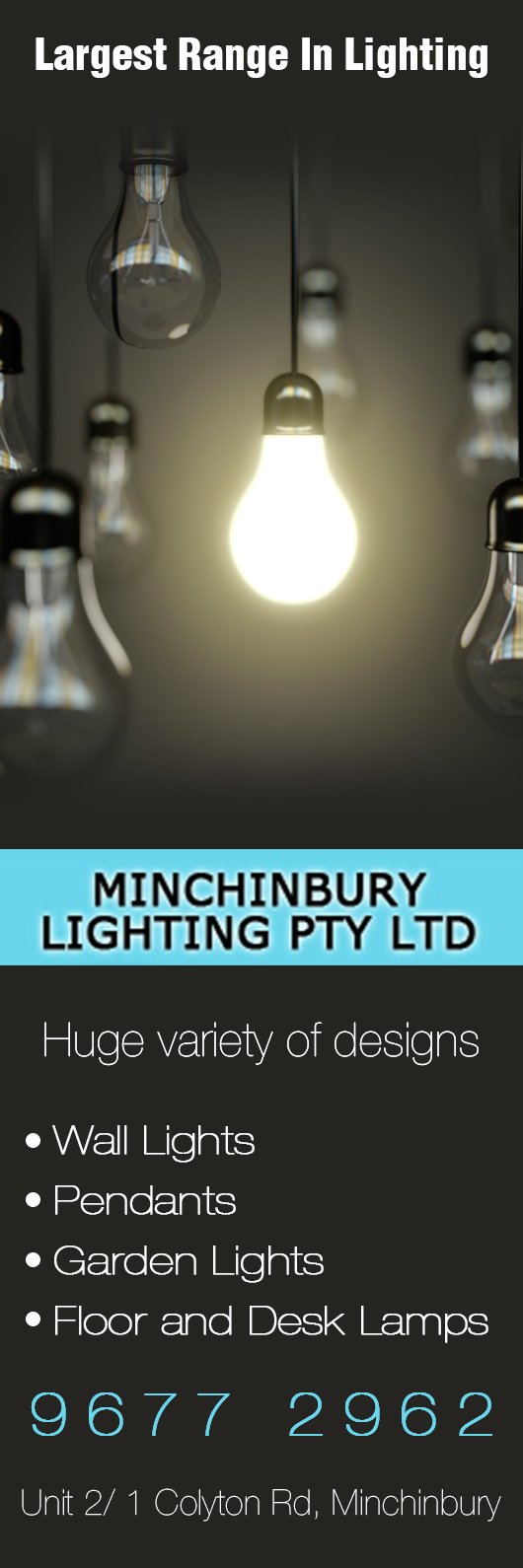 Minchinbury Lighting Pty Ltd Lighting Stores Unit 2/ 1 Colyton Rd