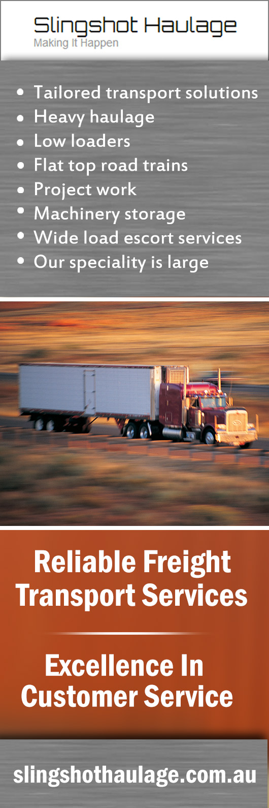 Sling Shot Haulage Pty Ltd Heavy Haulage Katherine South Yellow Pages®