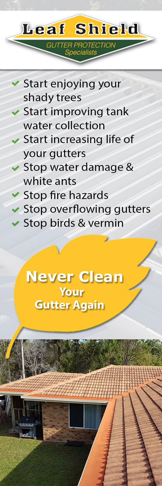 Leaf Shield Gutter Guard Protection - Promotion