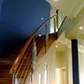 Staircase with several types of paint finishes