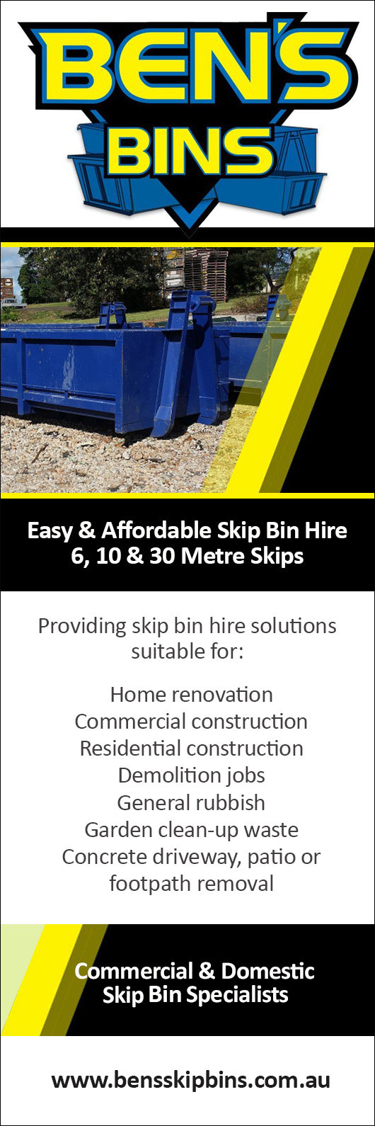 Ben's Skip Bins - Promotion