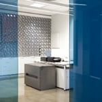 Coloured Glass Partition Wall