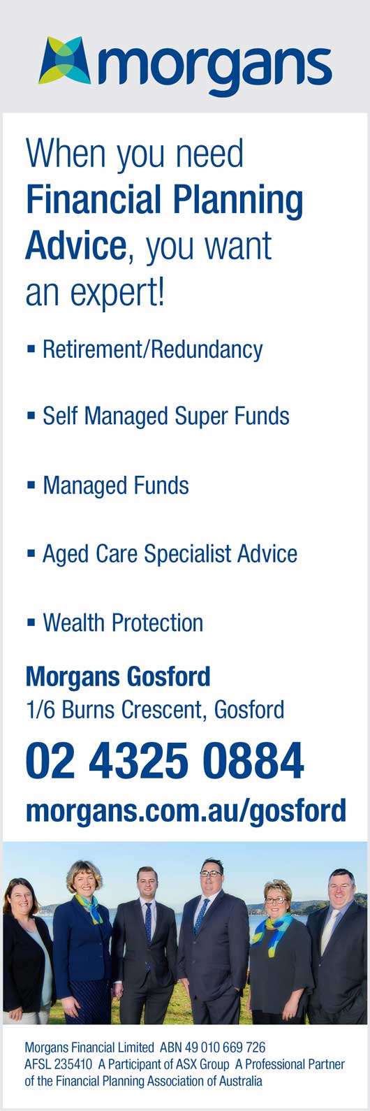Morgans Financial Limited - Gosford - Promotion