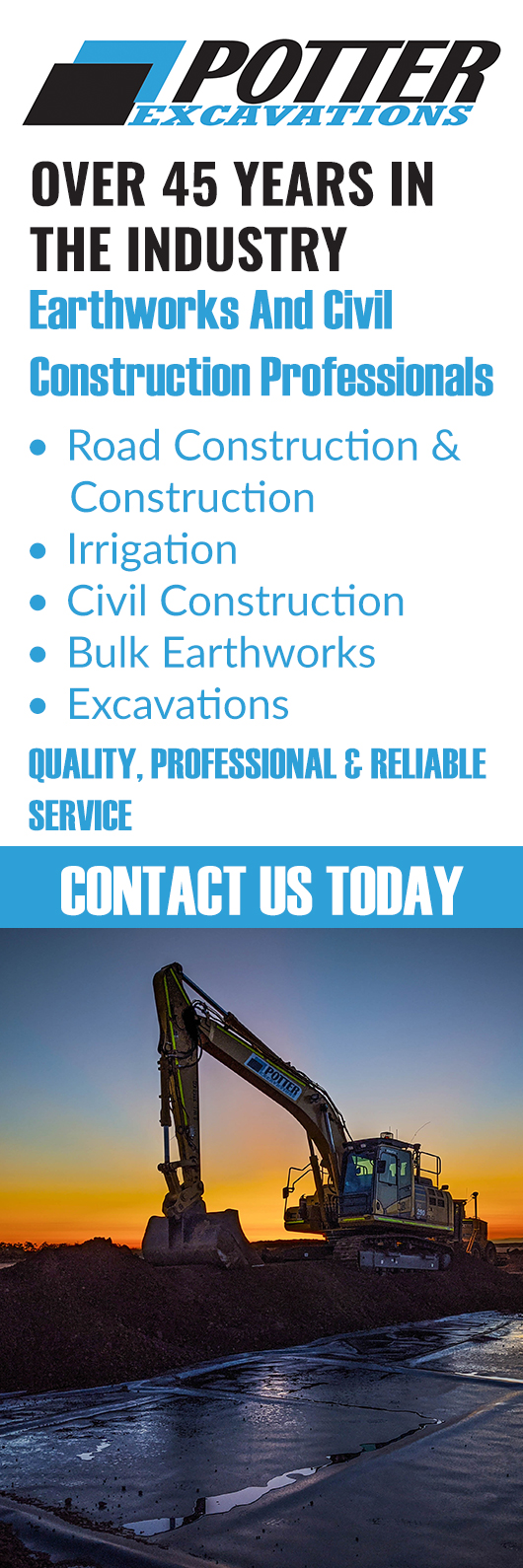 Potter Excavations Pty Ltd - Promotion