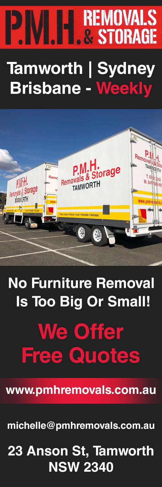P.M.H. Removals & Storage - Promotion