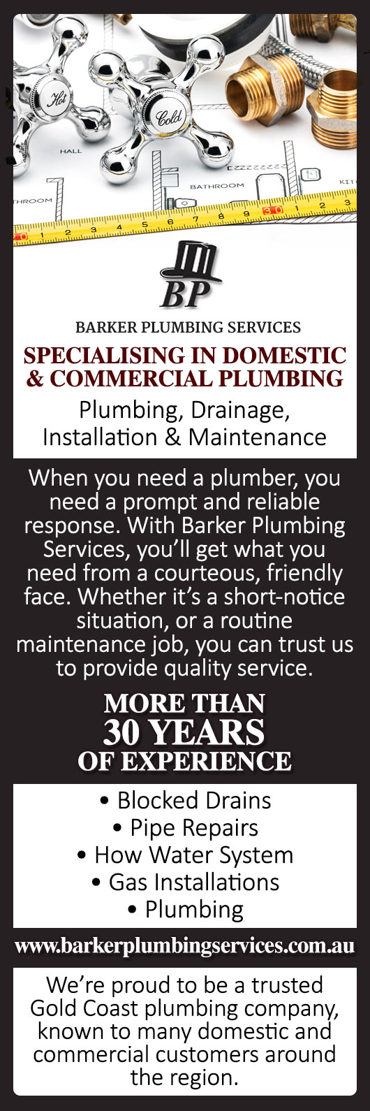 Barker Plumbing Services - Promotion