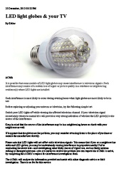 LED Light Globes & Your TV