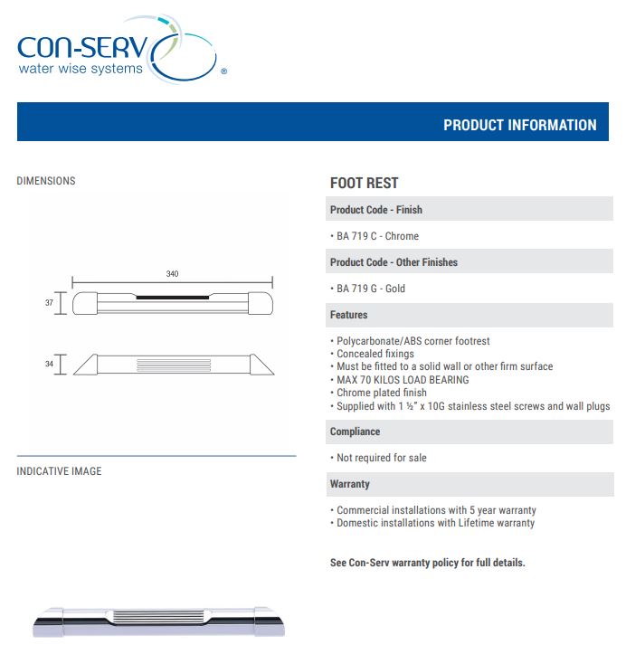 Con-serv BA 719 C Footrest