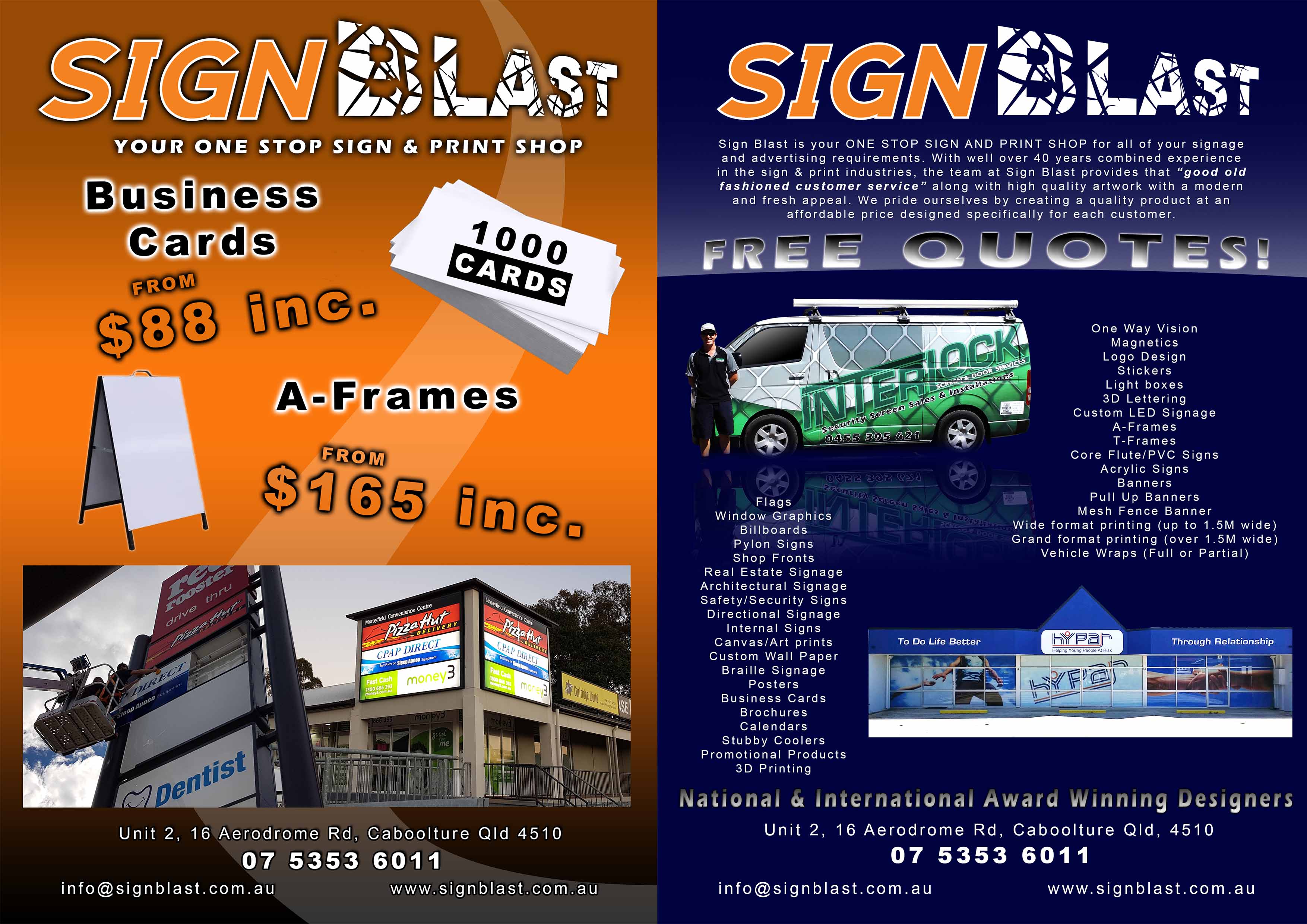 sign blast signwriters brisbane sign shop flyer