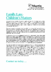 Family Law Children's Matters