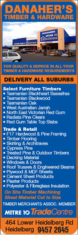 Danaher's Timber & Hardware MITRE10 - Promotion
