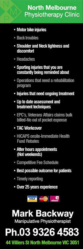 North Melbourne Physiotherapy Clinic - Promotion