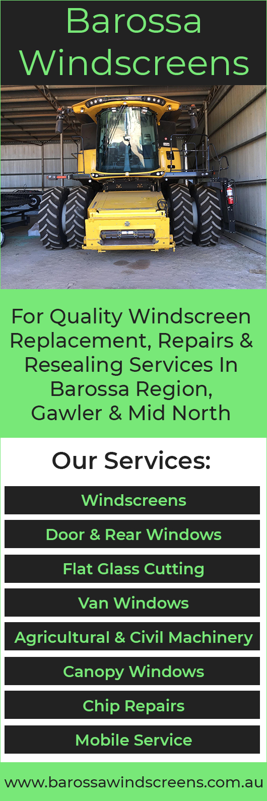 Barossa Windscreens - Barossa Valley - Promotion