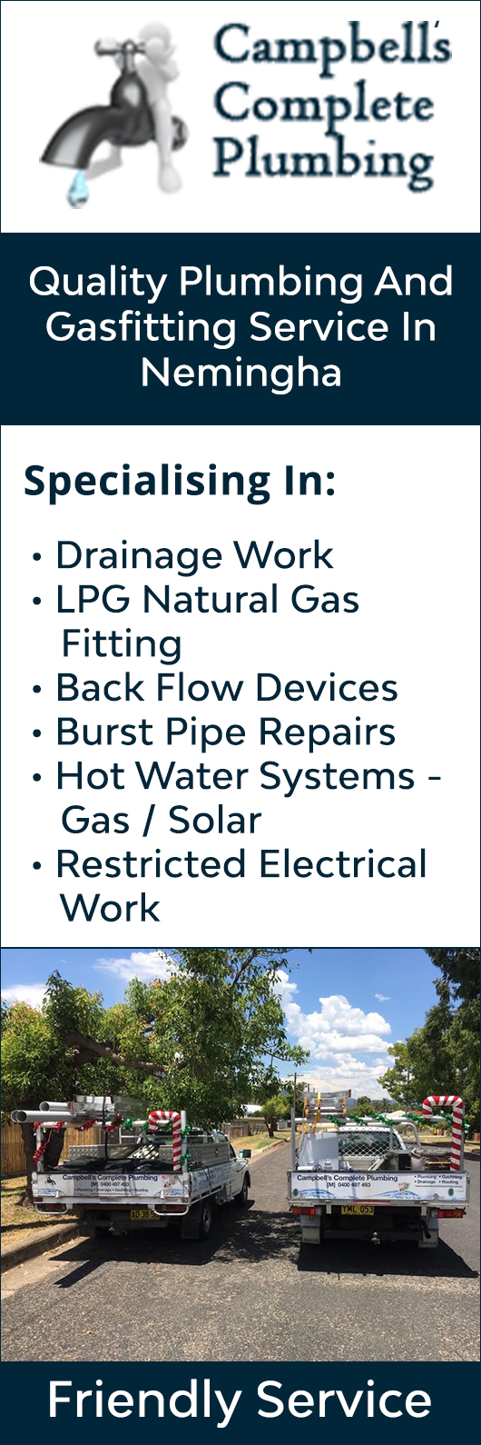 Campbell's Complete Plumbing Plumber Nemingha Yellow Pages®