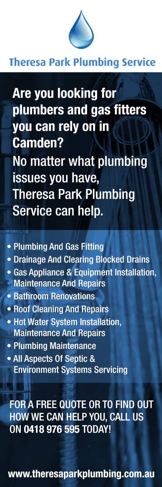 Theresa Park Plumbing - Promotion