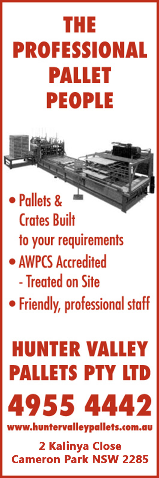 Hunter Valley Pallets Pty Ltd Pallets & Platforms 2 Kalinya Cl