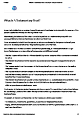 What Is A Testamentary Trust?