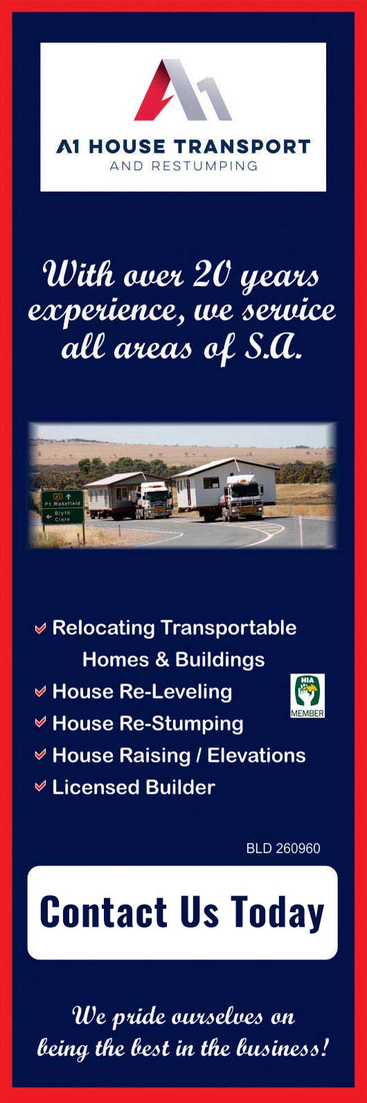 A1 House Transport & Restumping - Promotion