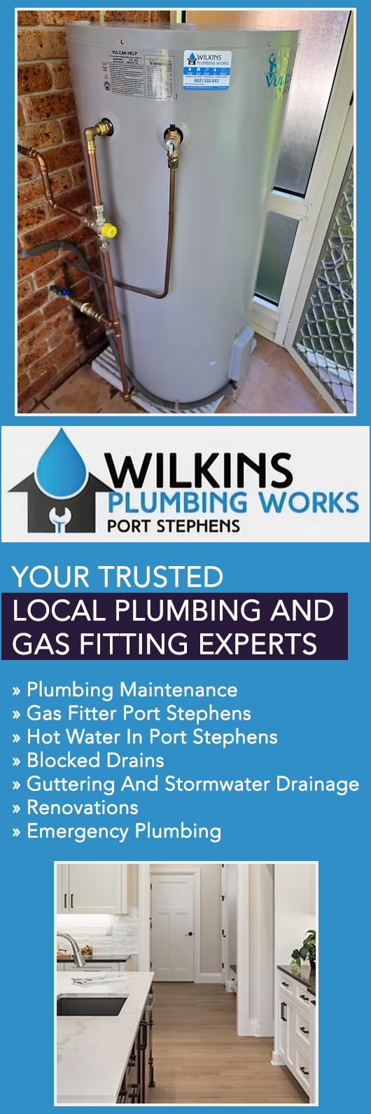 Wilkins Plumbing Works Port Stephens - Promotion