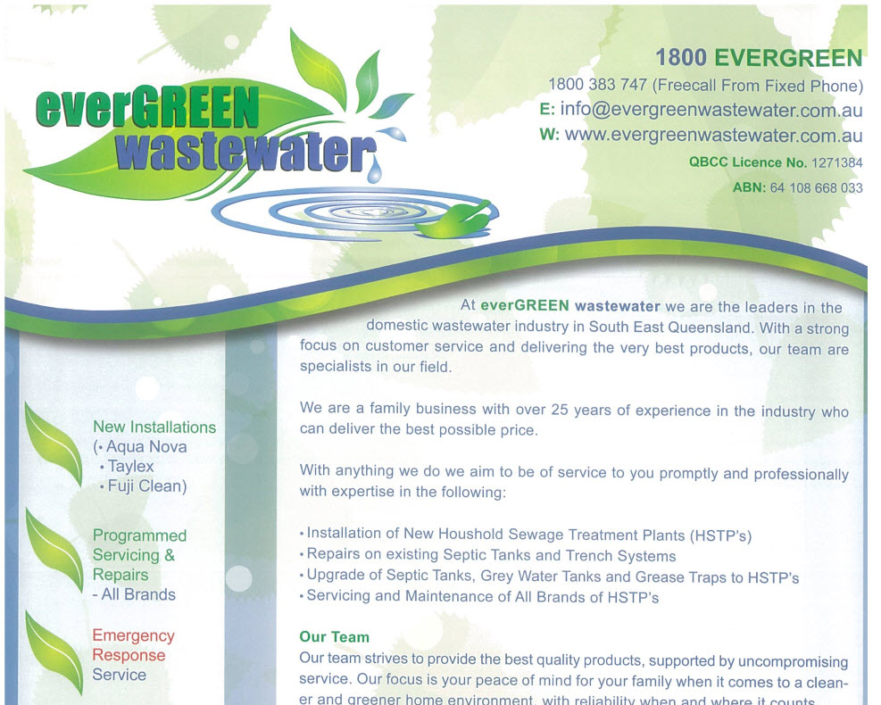 everGREEN Wastewater Sewage & Waste Water Treatment Eagleby Yellow Pages®