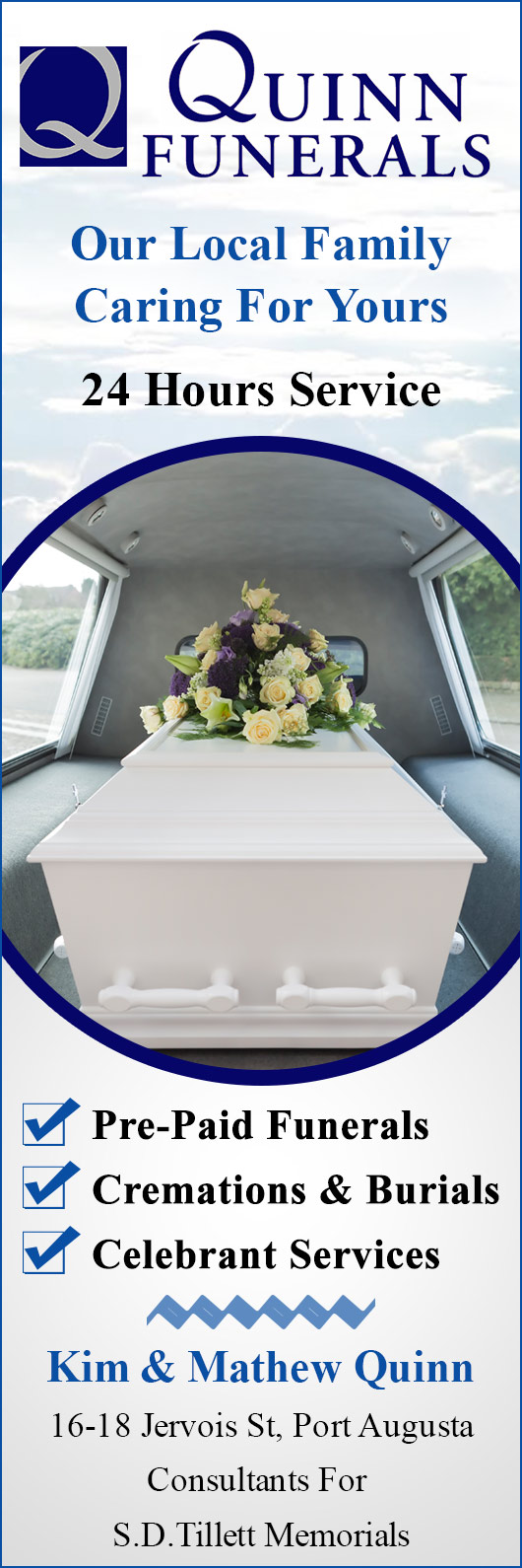 Quinn Funerals Funeral Directors Port Augusta Yellow Pages®
