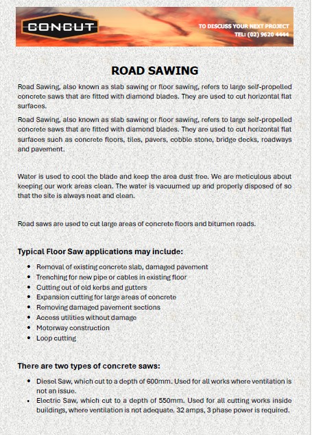 Road Sawing