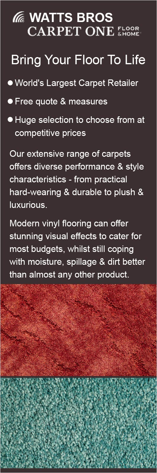 Watts Bros Carpet One Carpet Tiles & Carpet Retailers 86 Elphinstone