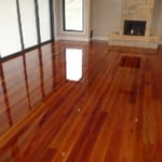 Full Gloss Polyurethane on 6' Blue Gum floor boards