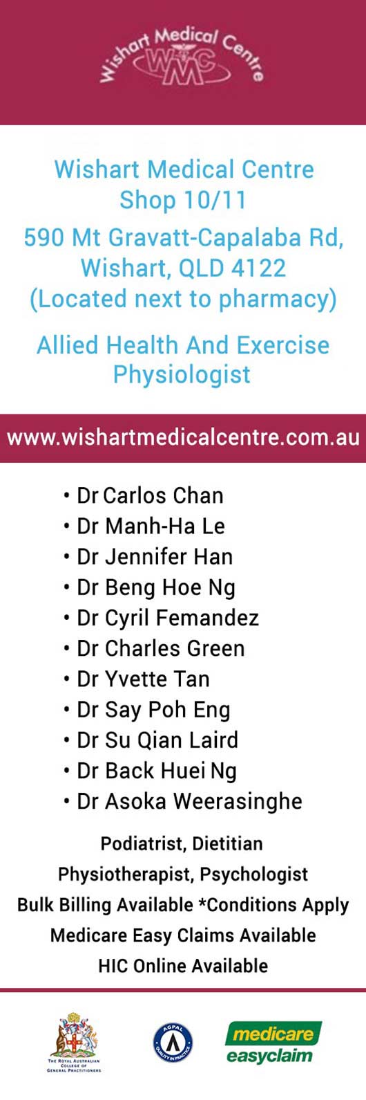 Wishart Medical Centre - Promotion