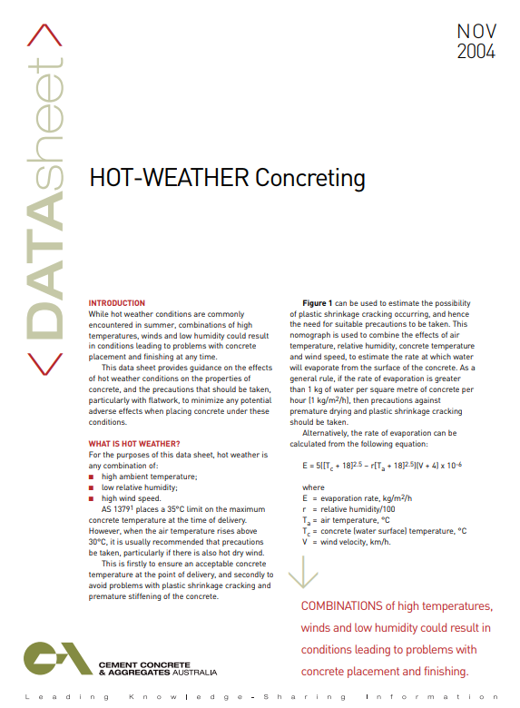 Hot Weather Concreting