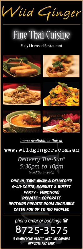 Wild Ginger fine Thai Cuisine Phone 87253575
