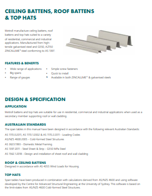 CEILING BATTENS, ROOF BATTENS