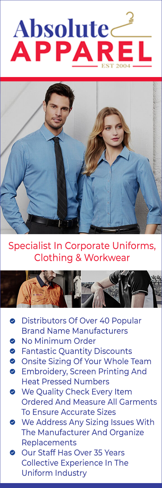Absolute Apparel Uniforms Arundel Yellow Pages®