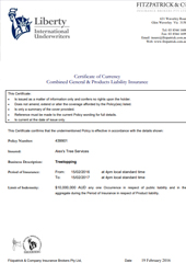 Certificate Of Currency