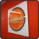 Reception Sign spaced off wall with chrome mounts.
