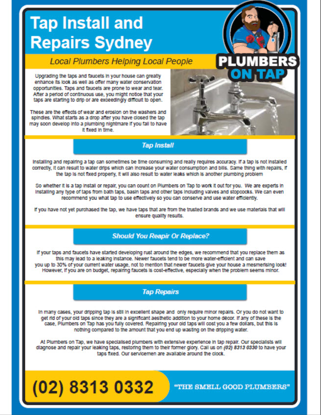 Tap Repairs & Install