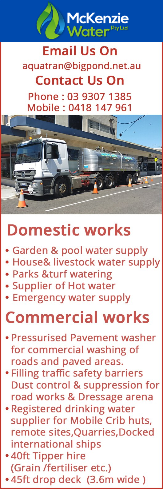 McKenzie Water Pty ltd - Promotion