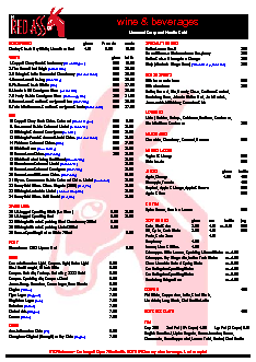 The Red Ass Menu