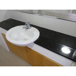 Vanity after Polishing.  Grinding and polishing marble vanity to a high gloss natural finish.