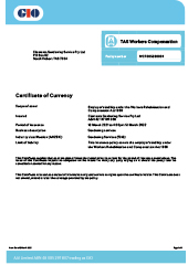 Workers Comp Certificate