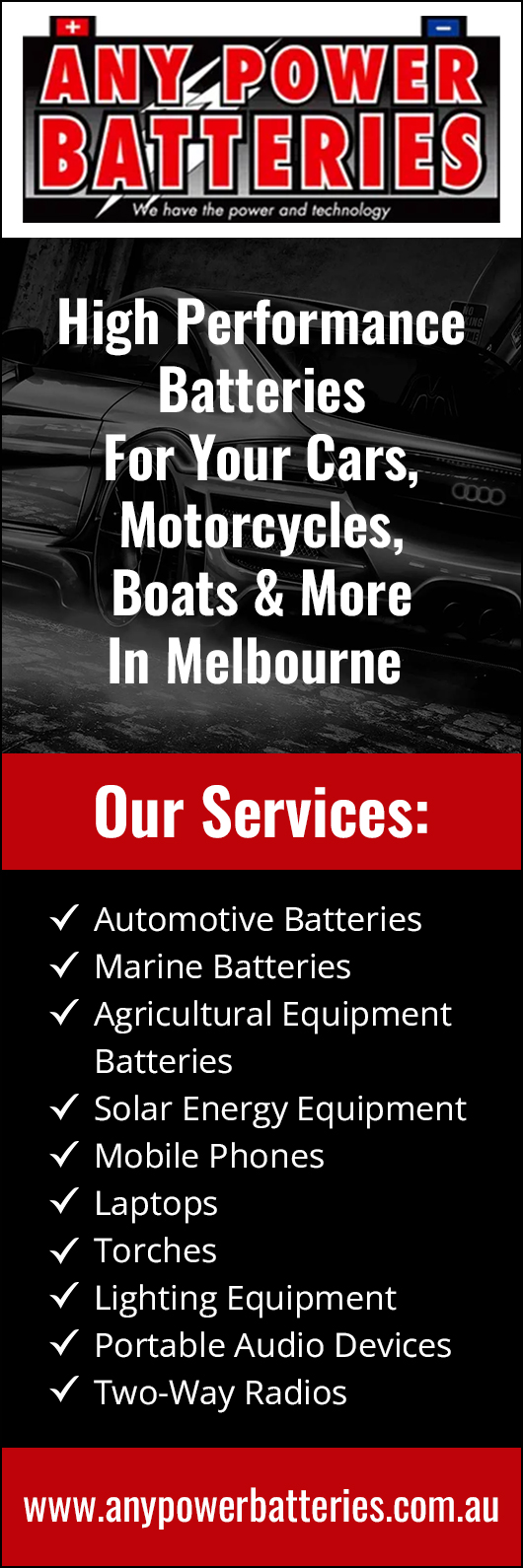 Any Power Batteries - Promotion