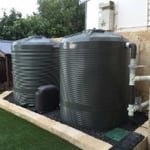 Rain water harvesting dual tanks