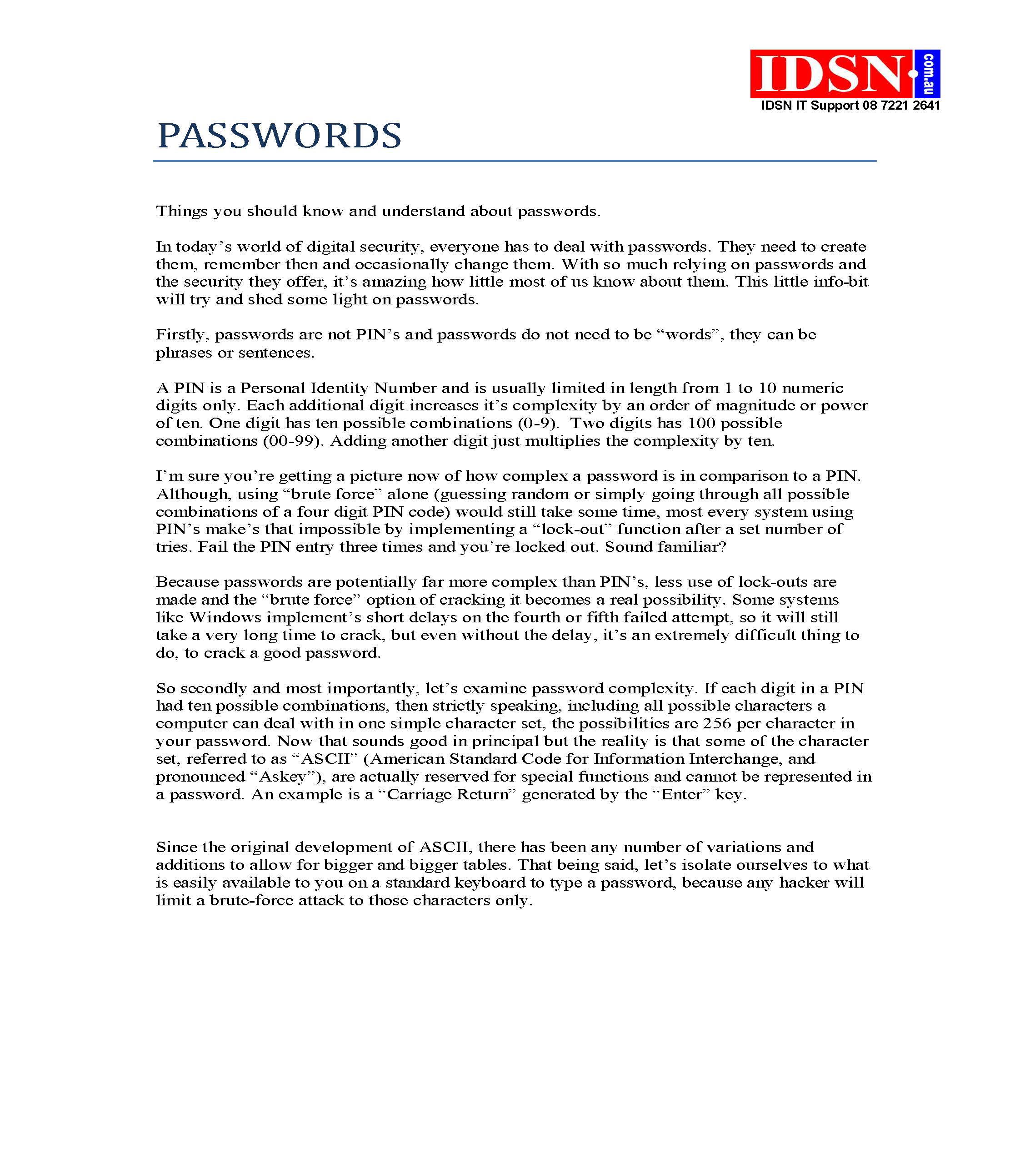 Passwords