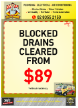Blocked Drains Cleared From $89