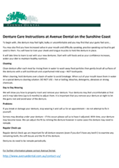 Denture Care Instructions