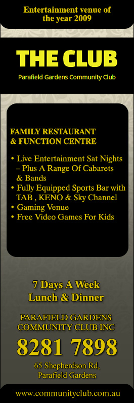 Parafield Gardens Community Club Inc - Promotion